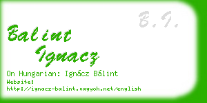 balint ignacz business card