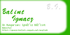 balint ignacz business card